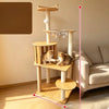 Multi-Level Solid Wood Cat Tree with Scratching Post