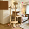 Multi-Level Solid Wood Cat Tree with Scratching Post