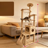 Multi-Level Solid Wood Cat Tree with Scratching Post