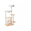Rubberwood Cat Tree with Hideaway and Climbing Platform