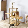 Solid Wood Cat Tree with Bed and Scratching Posts