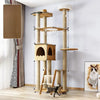 Solid Wood Cat Tree with Bed and Scratching Posts
