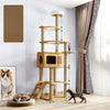 Solid Wood Cat Tree with Bed and Scratching Posts