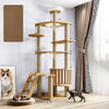 Solid Wood Cat Tree with Bed and Scratching Posts
