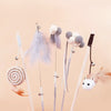 5-Piece Feather Cat Toy Set with Bells
