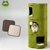 Solid Wood 4-Tier Cat Tree with Enclosed Hideaway