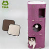 Solid Wood 4-Tier Cat Tree with Enclosed Hideaway