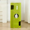 Multi-Tier Felt Cat Tower with Enclosed Hideaway and Scratcher